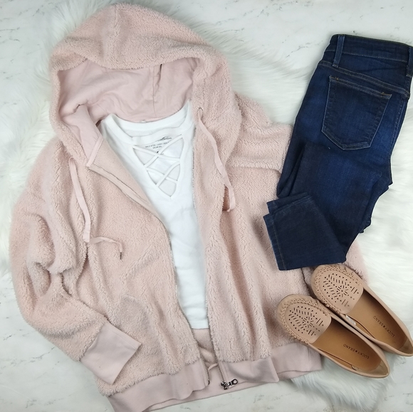 American Rag Jackets & Blazers - NEW American Rag Fuzzy Full Zip Hoodie Sweater